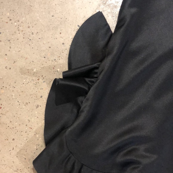 Paskal AW/15 Black Frilled Charmeuse A-Line Skirt - Picture 5 of 11